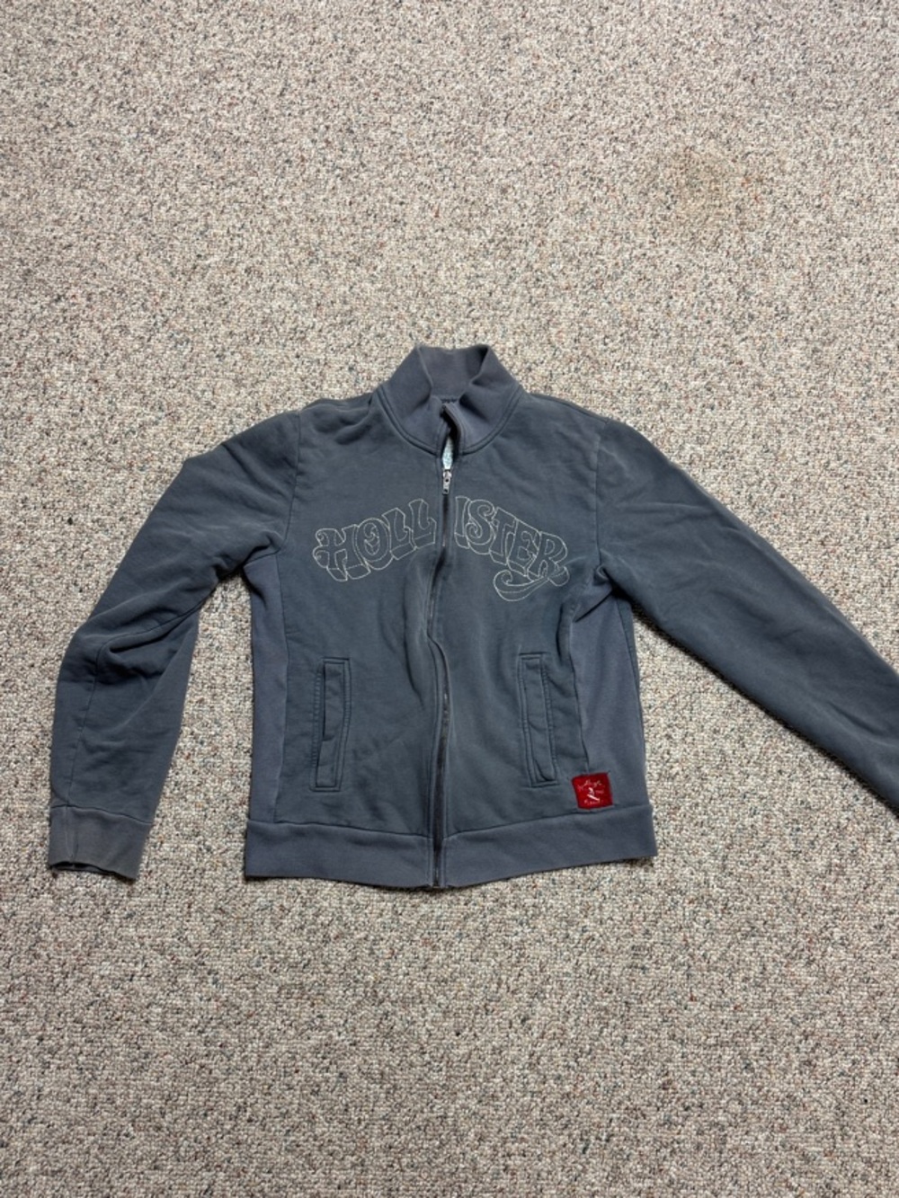Hollister Charcoal Full-Zip Track Jacket